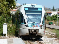 
'4311' approaching Olympia Station, Greece, September 2009